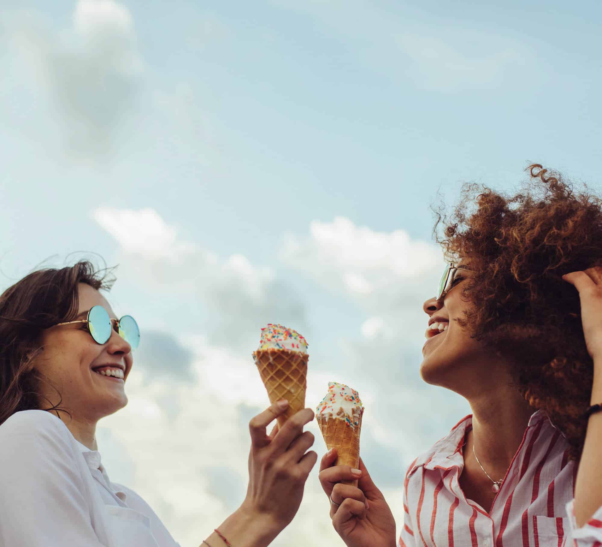two ladies with ice cream